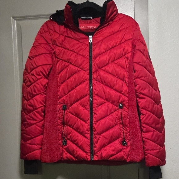 Nautica Jackets & Blazers - Nautica Women's Red Quilted Puffer Jacket